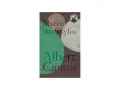 Bokomslag för "Myten om Sisyfos" av Albert Camus. Abstrakt konst med cirklar i grönt, vitt och beige mot en mörk bakgrund.