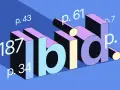3D-bokstäverna "ibid" med sidnummer som p. 187, p. 43, p. 61, p. 7, p. 34 och p. 12.