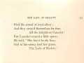 Text från en bok med en bunden form dikt om "The Lady of Shalott".