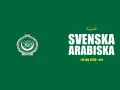 Grön bakgrund med logotyp och texten "SVENSKA ARABISKA". Lär dig 2500+ ord.