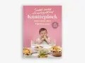 Barnmatboken "Knatteplock" av Elin Oresten med en bebis som äter. Recept från 6 månader.