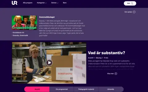 Britt-Inger och Peter lär ut grammatik. Lär dig om ordklasser och hur man skiljer på singular och plural. Ett roligt sätt att förstå ord.