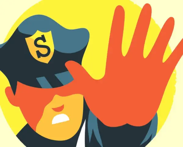En polis med en sköld på hatten stoppar dig med en hand. En nidskrift synonym kan vara "hånskrift".