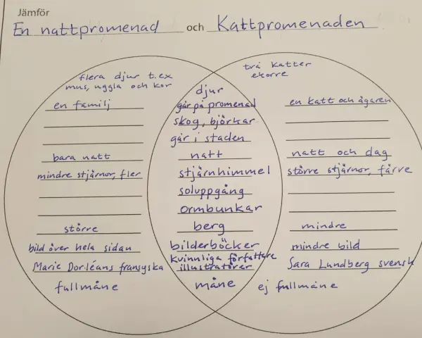 En jämförelse av "En nattpromenad" och "Kattpromenaden" med fokus på ordklasser engelska.