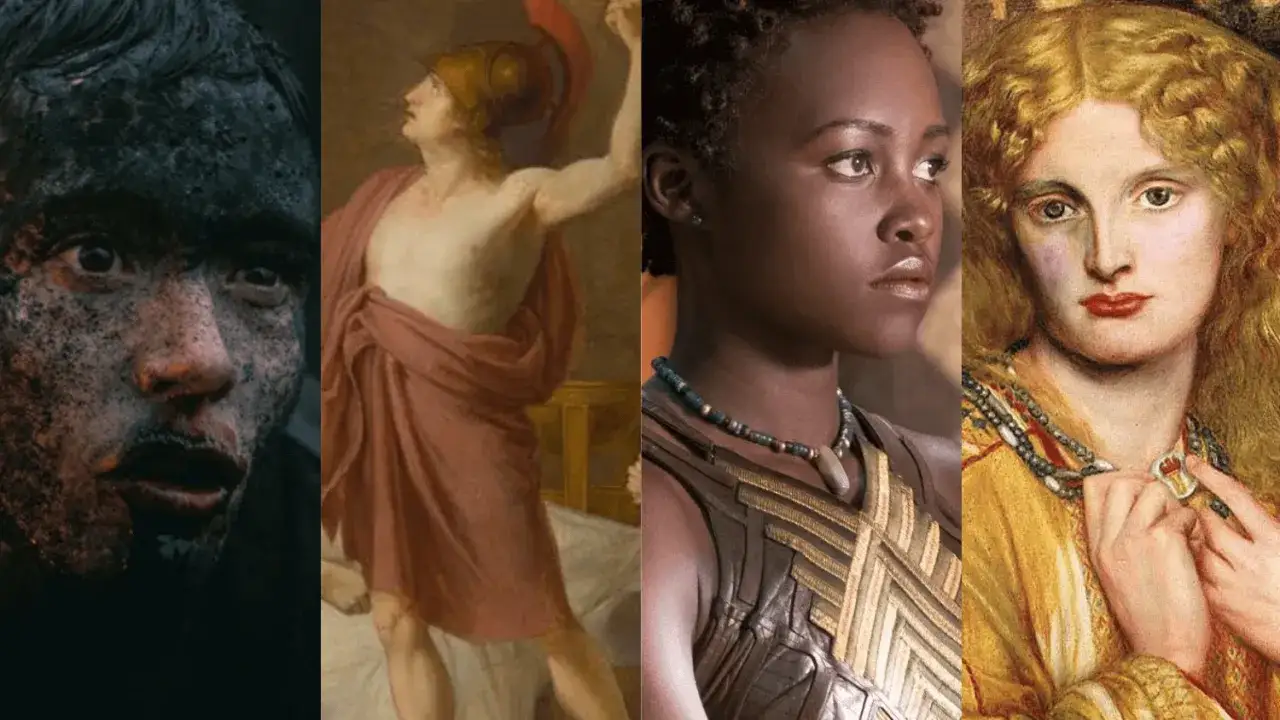 En smutsig man, en antik krigare som Hektor fr&aring;n Troja, en kvinna med afrikanska drag och en kvinna med blont h&aring;r.